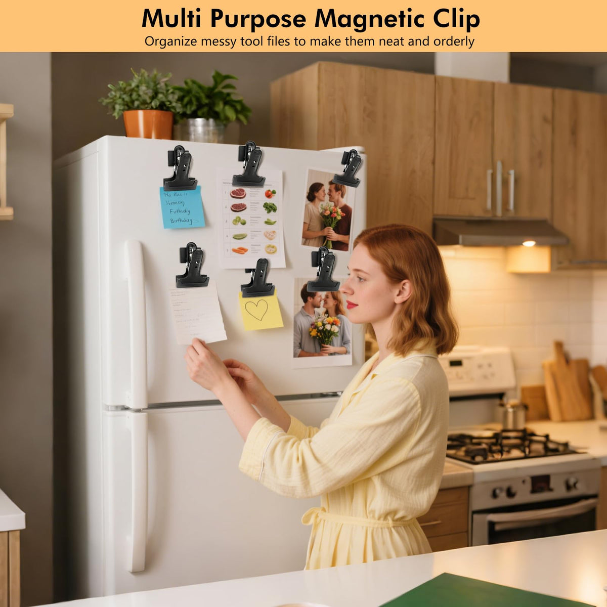 2Pcs Magnetic Clips Heavy Duty with 2'' Mouth Opening, Securely Grip Flags, Backdrop Blueprints, Calendars,Tools, Fridge Magnets for Artists, Photography Shooting Studios, Worksite, Offices, Garden