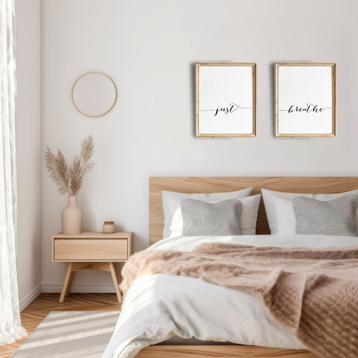 DREAM BIG PRINTABLES Just Breathe Wall Art Prints - Set of 2 - Unframed - 8x10 - Inspirational & Motivational Office Wall Decor - Perfect for Home, Office, or Classroom