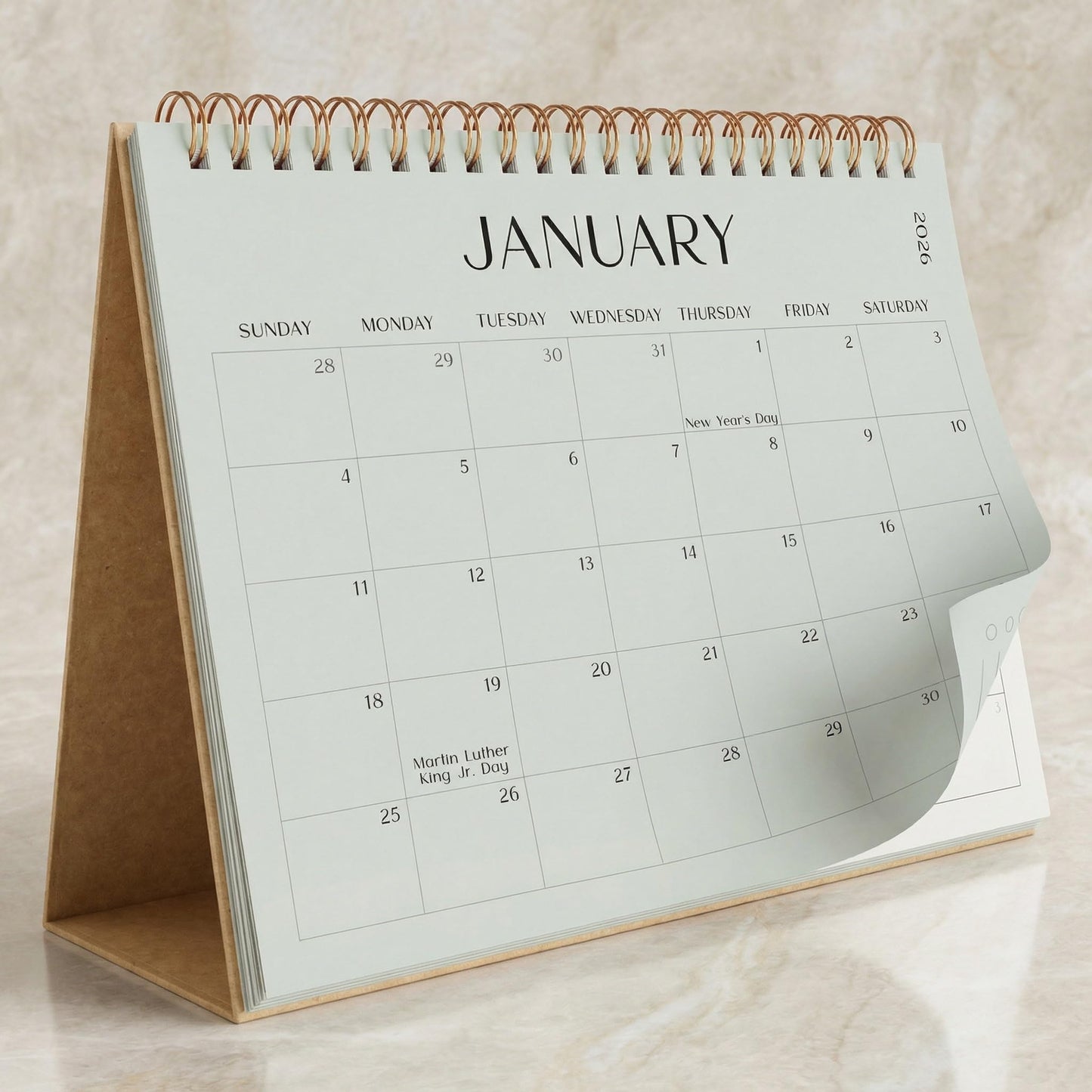 Aesthetic Desk Calendar 2026-2027 - Runs from January 2026 until July 2027 - Beautiful Small 26-27 Flip Desktop Calendar for Easy Organizing
