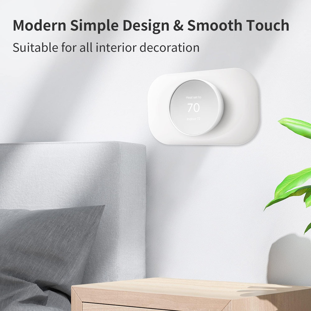 Compatible with Google Thermostat 2020 Wall Plate Cover - Petrichor Nest Thermostat Trim Kit, Made for Google Nest Thermostat 2020, Cover Imperfections Easy to Install - White（2 Pack）