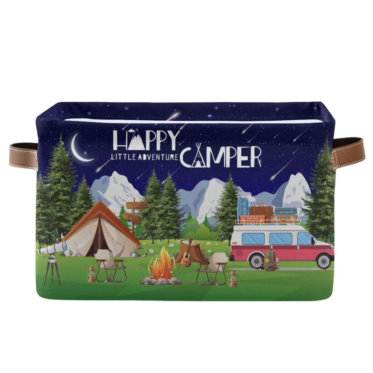 Camping Rectangular Storage Basket Organizer Bin Shelf Food Picnic Moutain Fir Tree Baskets For Clothes Gifts For Home Office Dorm