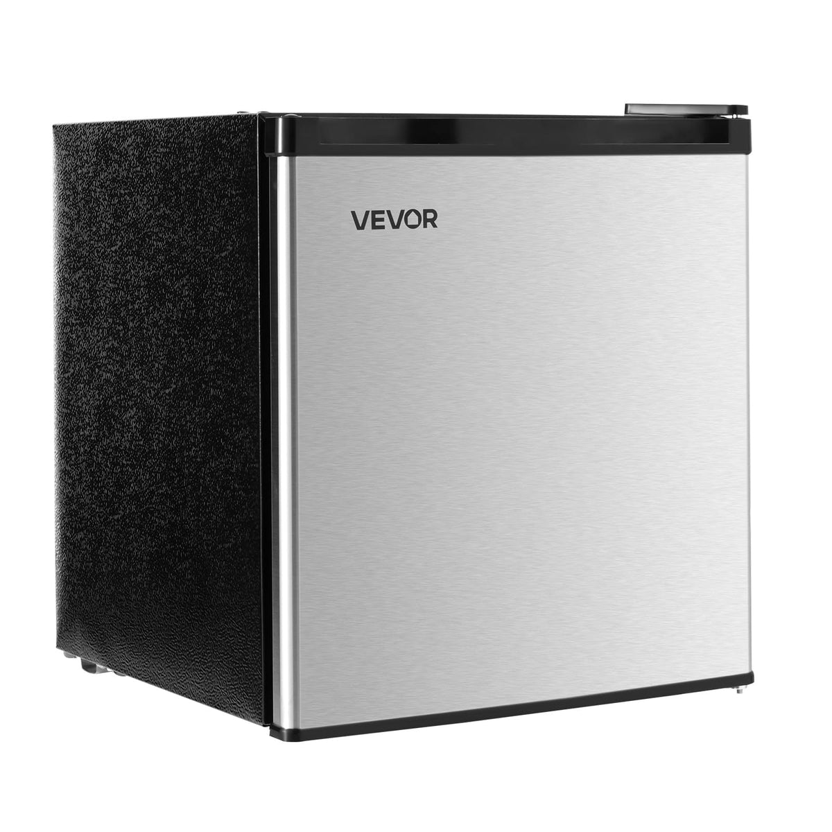 VEVOR Mini Fridge with Freezer, 1.6 Cu.Ft Compact Refrigerator, 7 Mode Adjustable Temperature, Energy Efficient Small Refrigerator, Reversible Door, Low Noise, for Bedroom, Office, Brushed Stainless