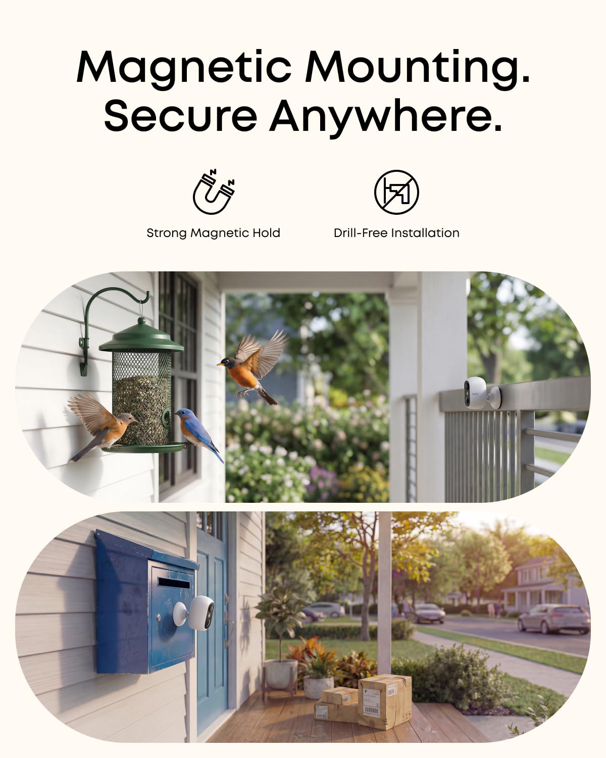 eufy Security eufyCam C35 4-Cam Kit, Wireless Indoor/Outdoor Camera, Magnetic Mount, Color Night Vision, Local Storage, No Monthly Fee, IP67, Facial Recognition, Solar Panel Compatible, Build in 8GB