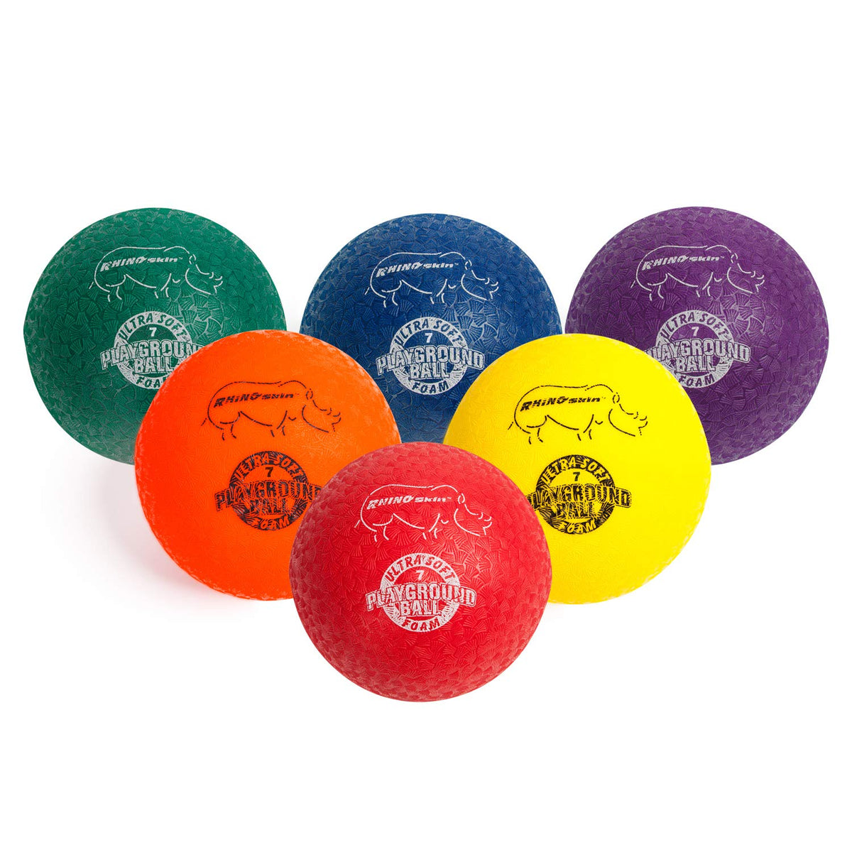 Champion Sports 7" Super Soft Playground Ball Set – RHINO Skin® Foam Inflatable Balls for Indoor & Outdoor Play Durable, Lightweight & Safe for All Ages, Set of 6 with Pump & Mesh Bag