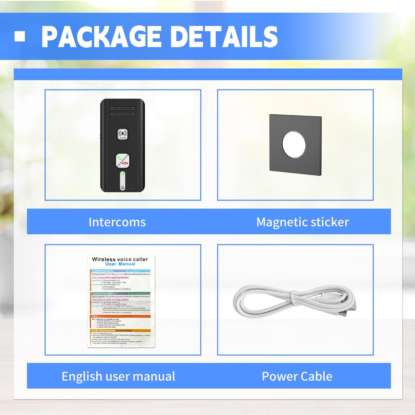 2 Way Intercoms Wireless for Home Office,2026 Upgraded Magnetic Adsorption Long Range Intercom System,Intercom Wall Mounted Portable Room to Room 30 Days Long Standby Time 5 Level Volume Adjustment