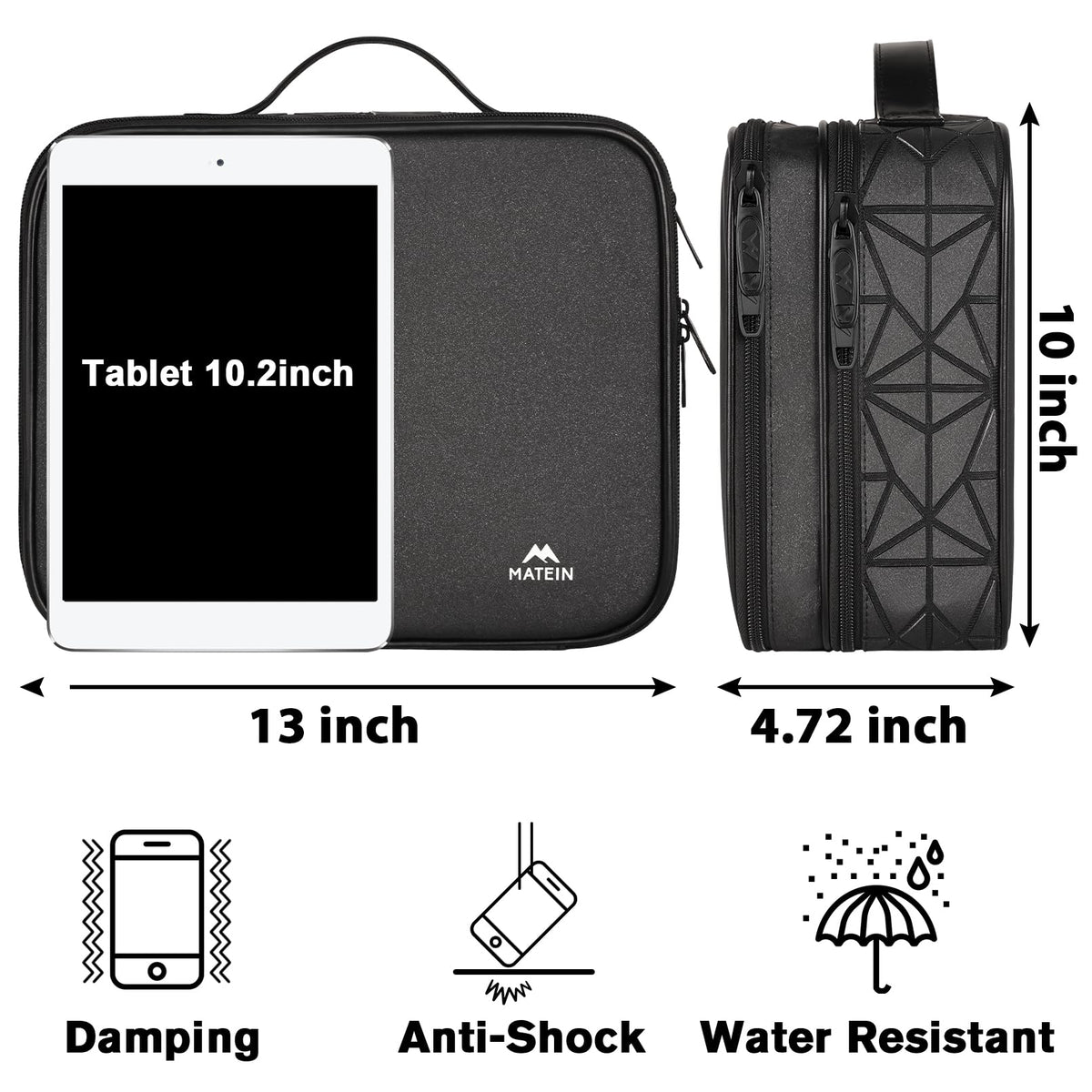 MATEIN Cord Organizer Case with Adjustable Divider, DJ Cable File Bag for DJ Gear, Sound Instrument and Music Equipment Accessories, Shockproof Portable Double Layer Cord Bags, Black