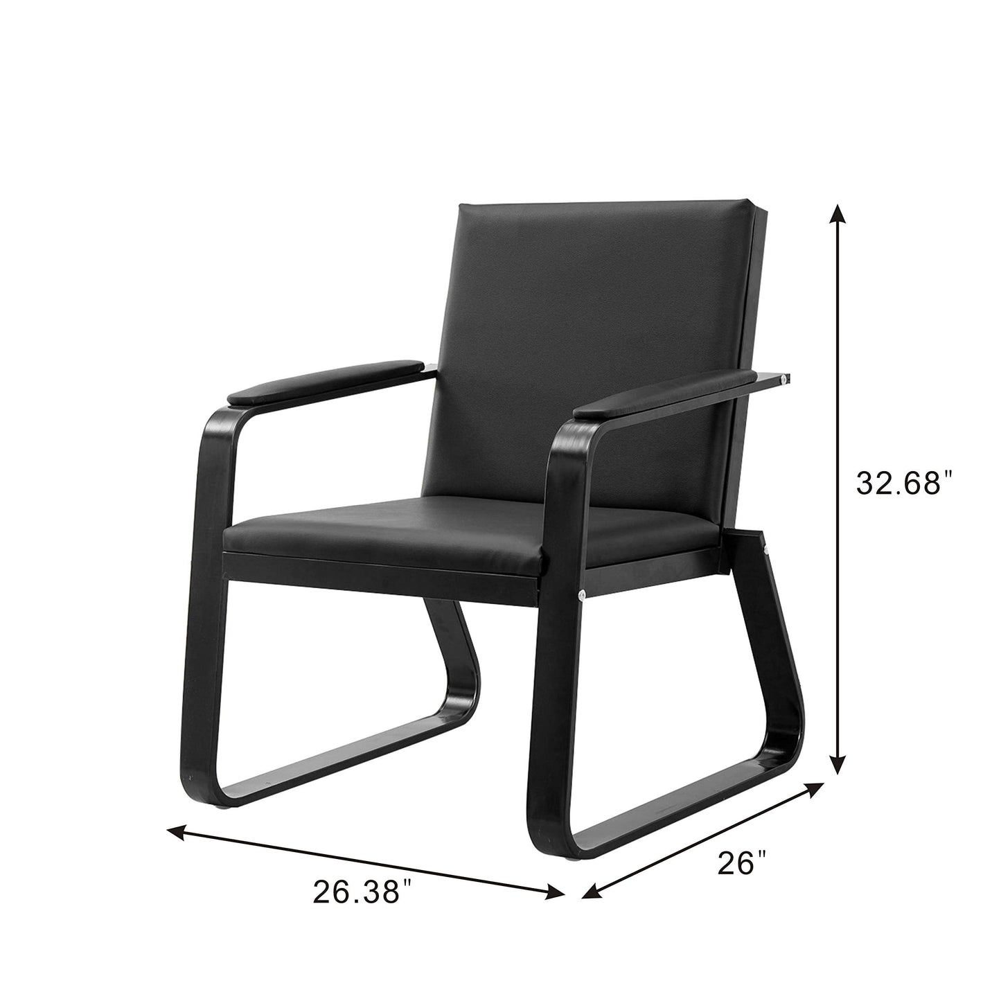 wonline Waiting Room Chair with Armrest PU Leather Office Waiting Room Furniture, Office Guest Seating Lobby Conference Reception Chairs for Airport Clinic Hospital Bank Salon Barber