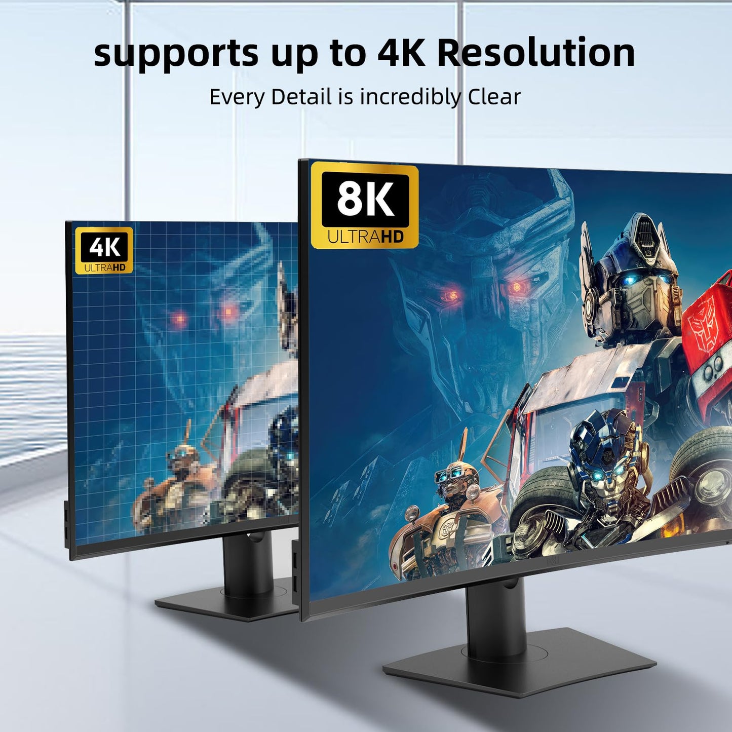 Displayport Switch 2-in-1-out, 8K@60Hz, 4K@120Hz, Resolution DP 1.4 DisplayPort Switcher Selector Box【Not Support Bi-Direction .Not Support1 in 2 Out 】