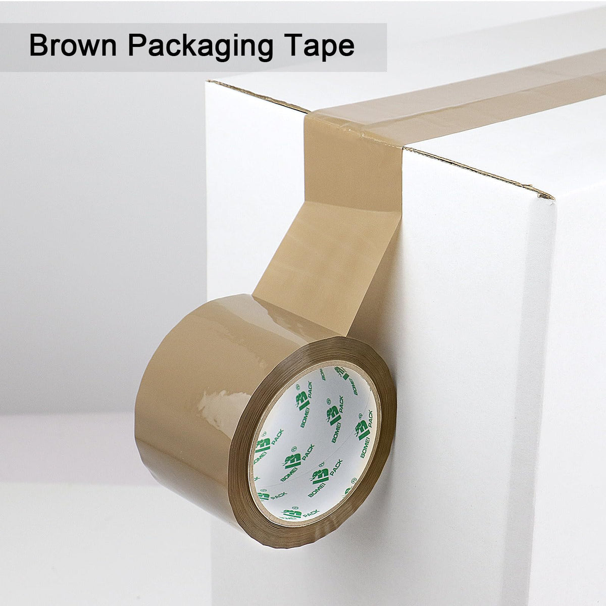 BOMEI PACK 3inch Brown Packing Tape, 12 Refills Rolls Wide Packaging Tape for Moving, Shipping and Storage, 2.4 Mil x 60 Yards