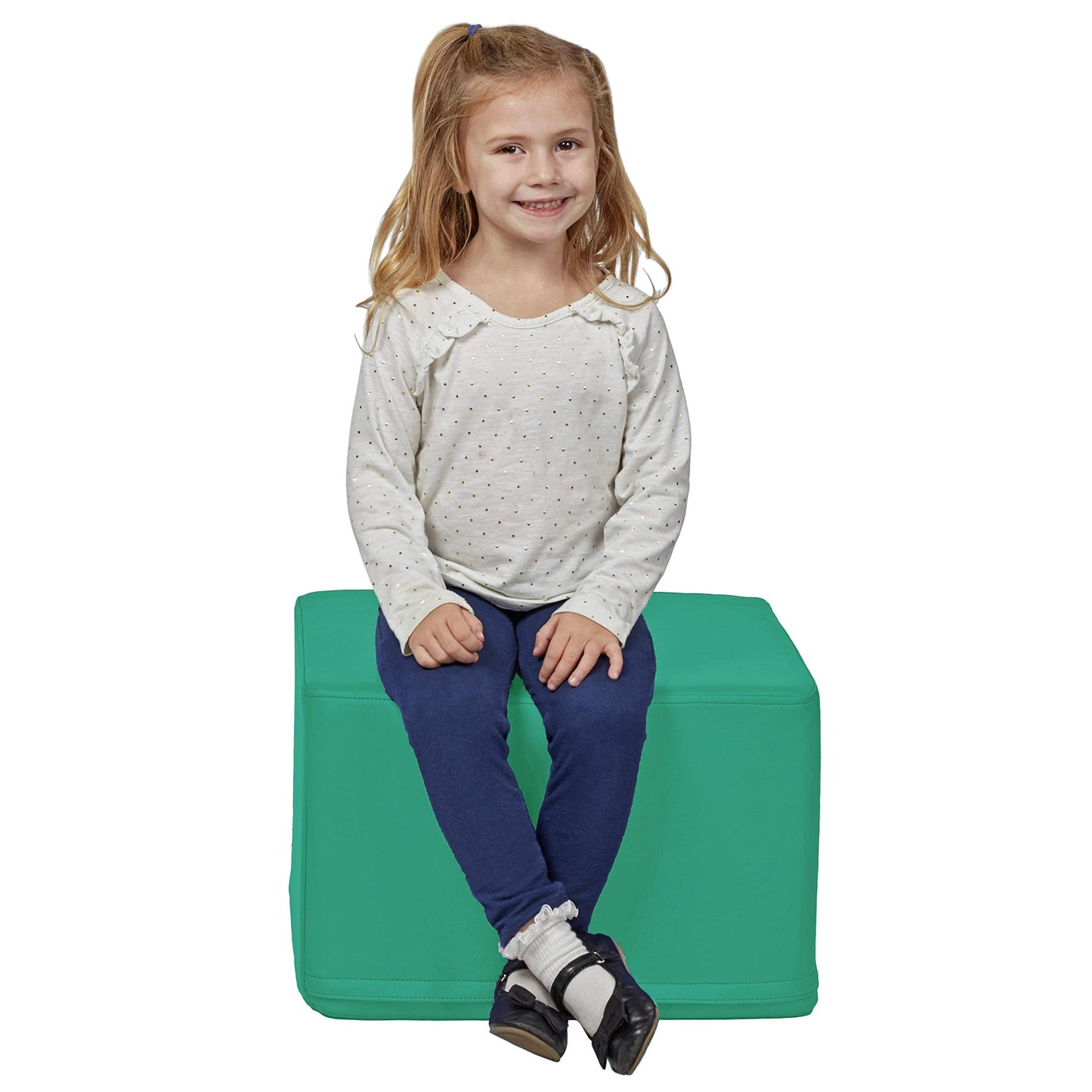 FDP SoftScape 18" Square Ottoman, Collaborative Flexible Seating for Kids, Teens, Adults, Furniture for Classrooms, Offices and In-Home Learning, Junior 12" H, (4-Piece Set) - Contemporary