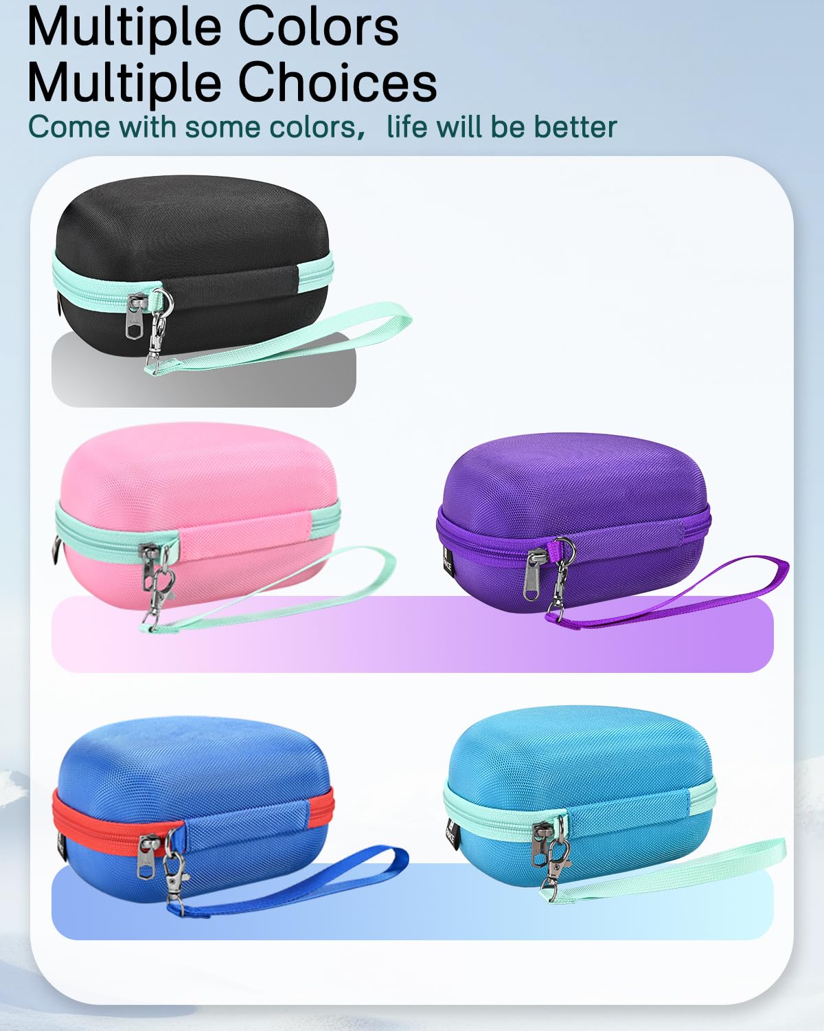 RAIACE Hard Travel Storage Case Compatible with iClever BTH12 / BTH26 / IMYB/JoySpark-T5 / Candy Bila BH03 Headphones, Protective Carrying Bag. (case only) - Dark Blue