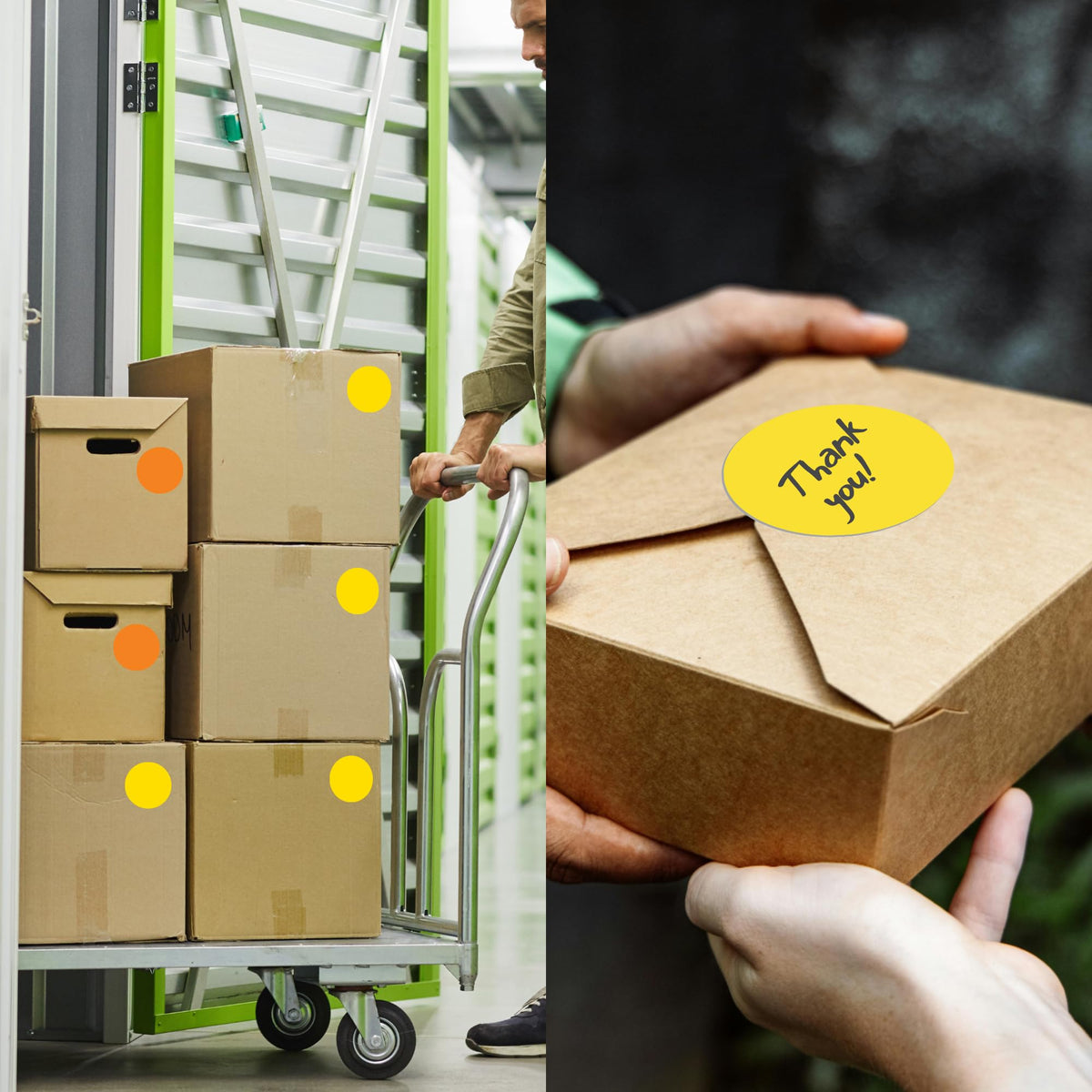 ChromaLabel Yellow Dots 3 Inch Round Labels, Color Coding Yellow Stickers, Easy to Write On Round Colored Stickers, 500 Sticky Dots per Roll