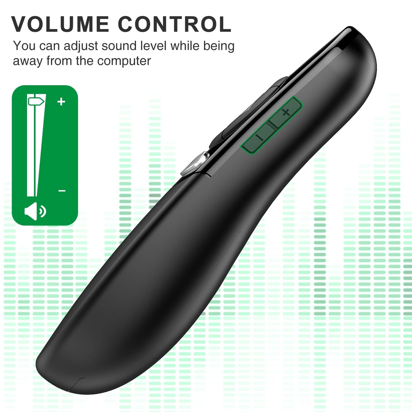 DINOSTRIKE USB A and USB C Presentation Clicker Green Light, RF 2.4GHz Wireless Presenter Remote Powerpoint Clicker Slide Advancer for Mac Laptop Computer Office Classroom