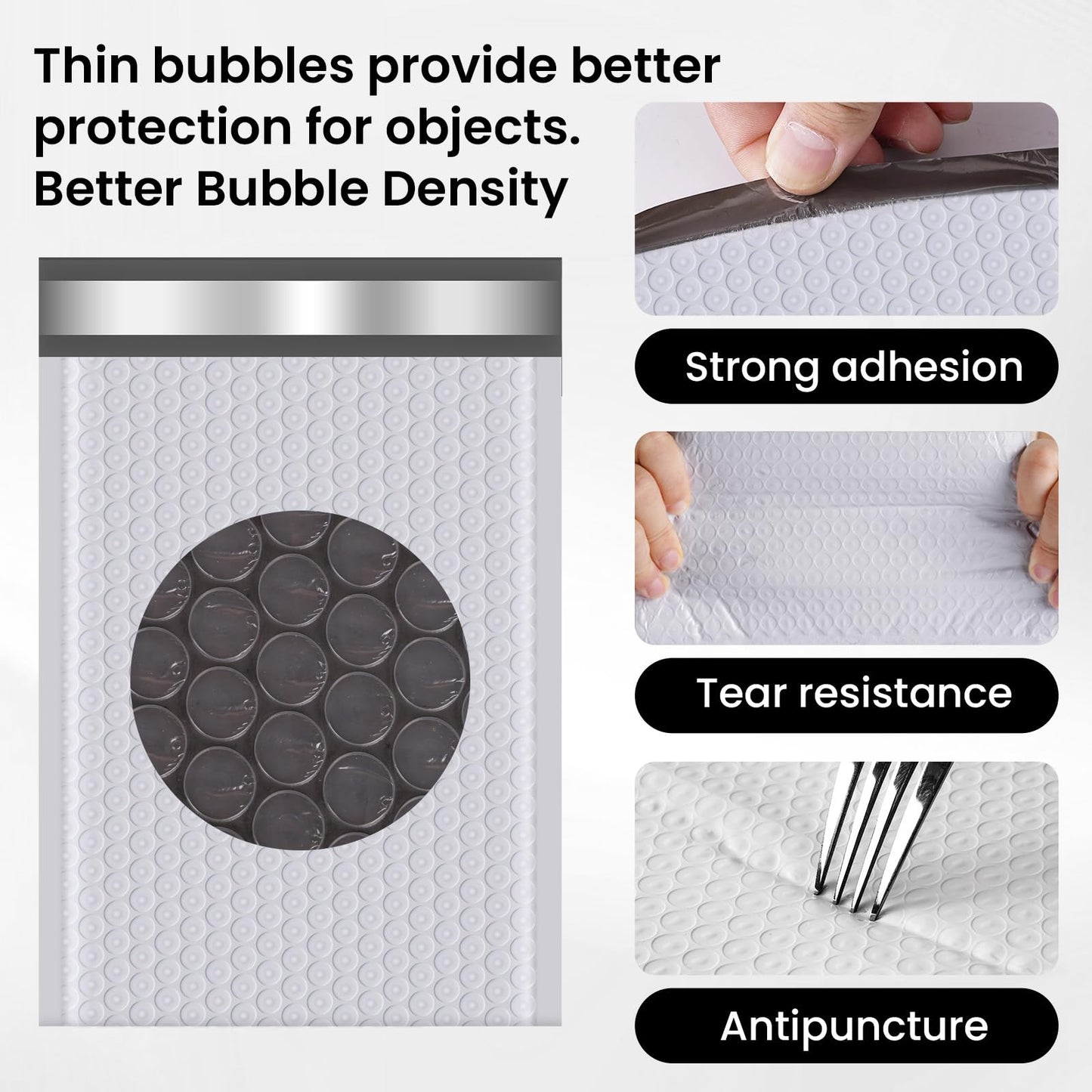 skardeco Bubble Mailers 6x10inch 100Pack Grey Bubble Mailers Self-Seal Padded Mailing Envelopes Bubble Opaque Padded Mailer for Small Businesses to Package and Mail Jewelry Cosmetics#0（white，grey）