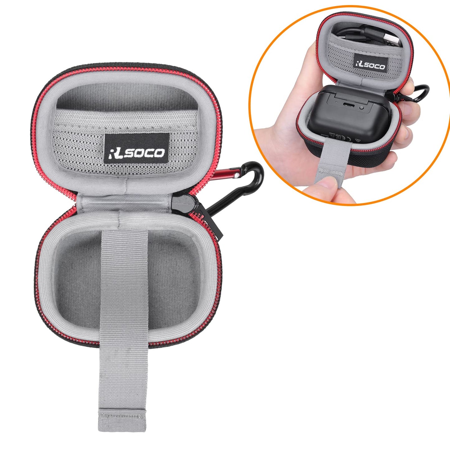 RLSOCO Hard Case for Sennheiser Consumer Audio CX Plus/CX/CX 400BT / CX 500BT True Wireless Earbuds | Shockproof, Dustproof, Water-Resistant Storage Pouch, with Sturdy Metal Hook (Case Only)