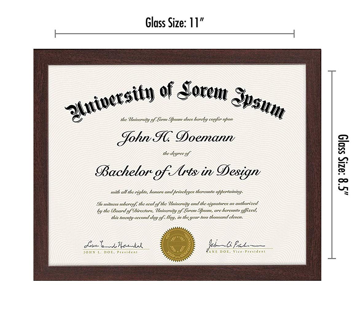Americanflat 8.5x11 Diploma Frame with Shatter-Resistant Glass - Document Frames with Engineered Wood - Legacy Collection - Certificate Frame for Tabletop and Wall Display - Mahogany