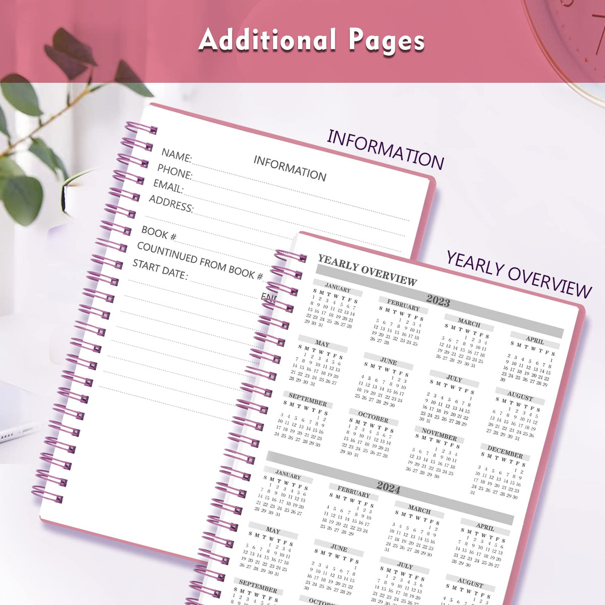 Check Registers for Personal Checkbook, Spiral Large Check Register Book, Budget Planner with Check Register for Personal and Work, 7.5'' x 10'' - Pink