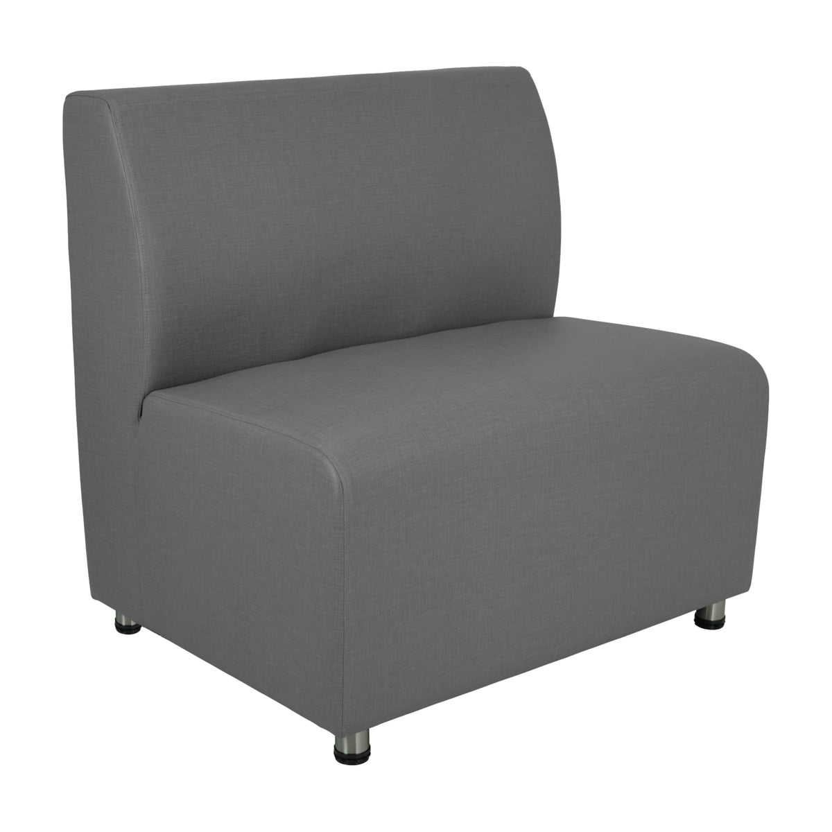 FDP Pro Series Connect Modular Chair Designed for Custom Configurations and Interconnectivity Hand Upholstered Commercial Furniture for Hotel Lobby, Office, Restaurant, Library- Slate Gray Crosshatch
