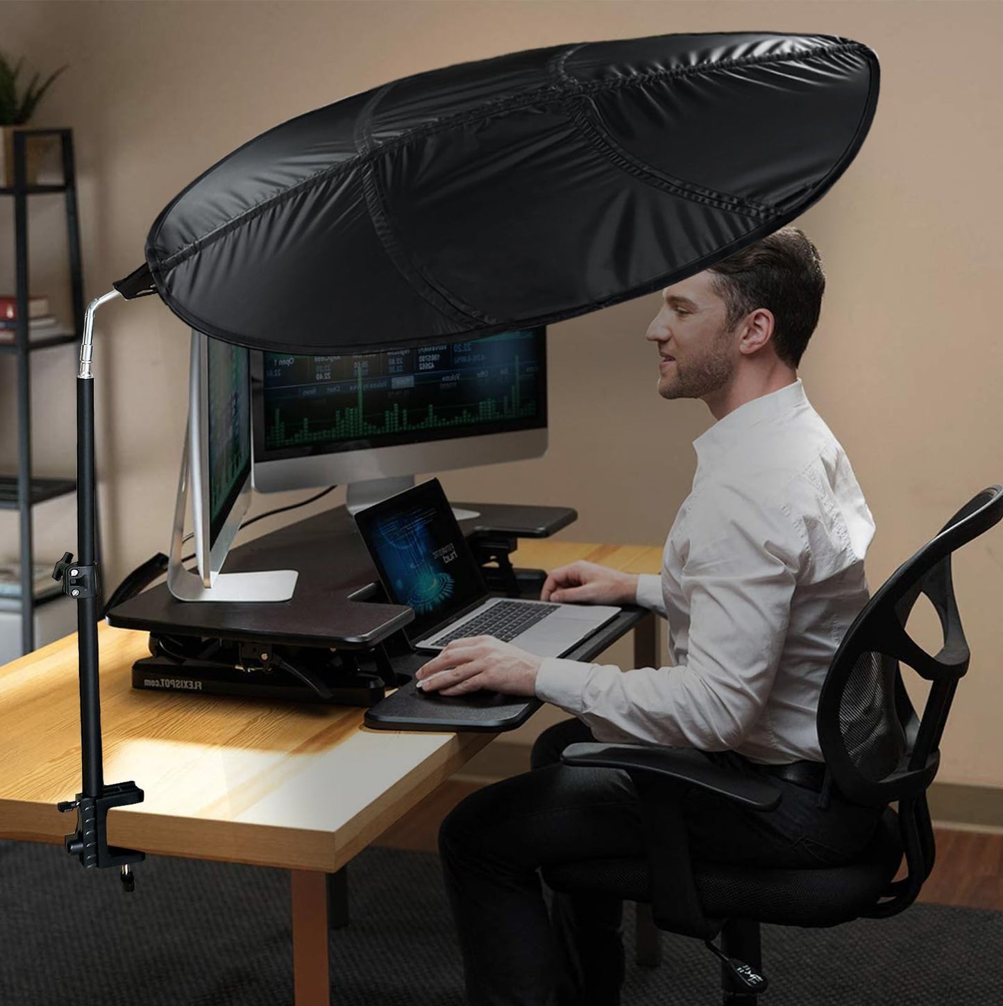 Office Cubicle Shade Cubicle Desk Light Shield to Block Anti-Glare Cover Light Sensitive Professionals Cubicle Light Quick Install Shading Light Shade with Clamp(Leaf)