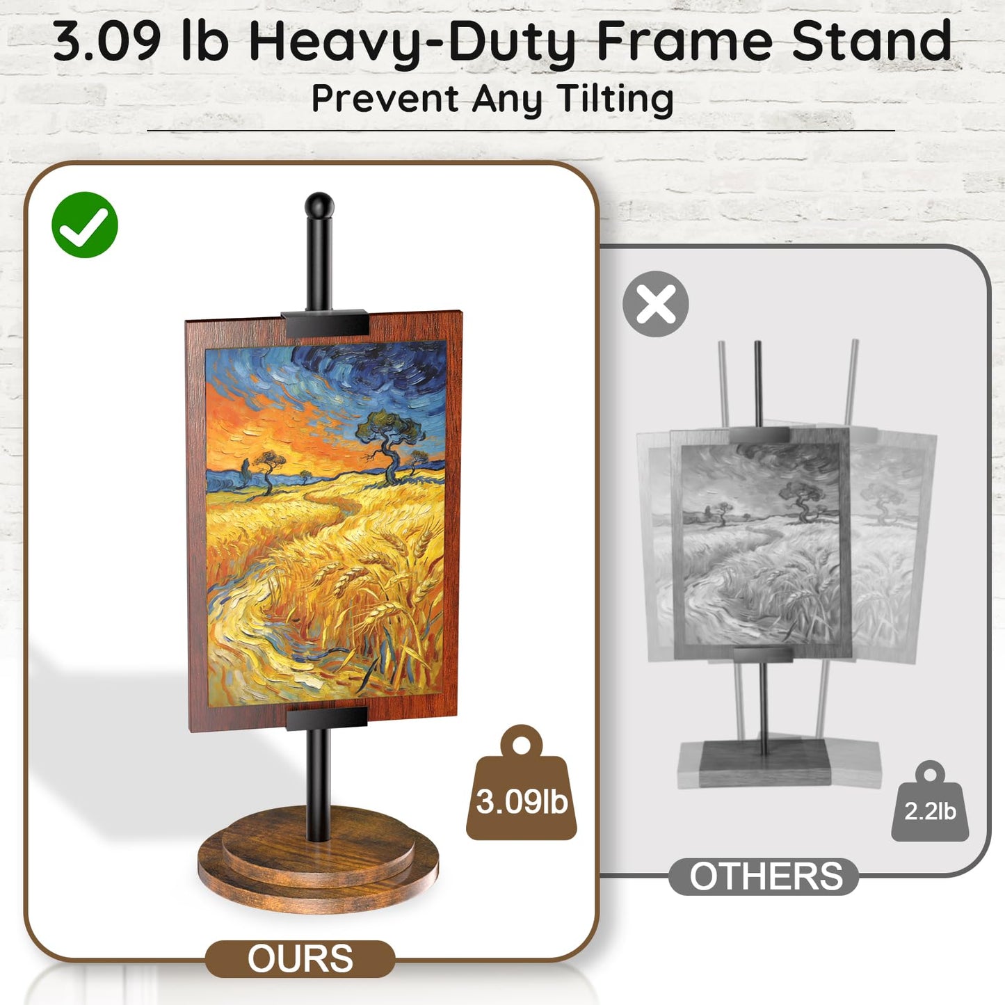 Adjustable Tabletop Easel Stand, Picture Easels for Display to 29" H, Picture Easels for Display, Black Easel, Picture Frame Stand, Adjustable Art Easel