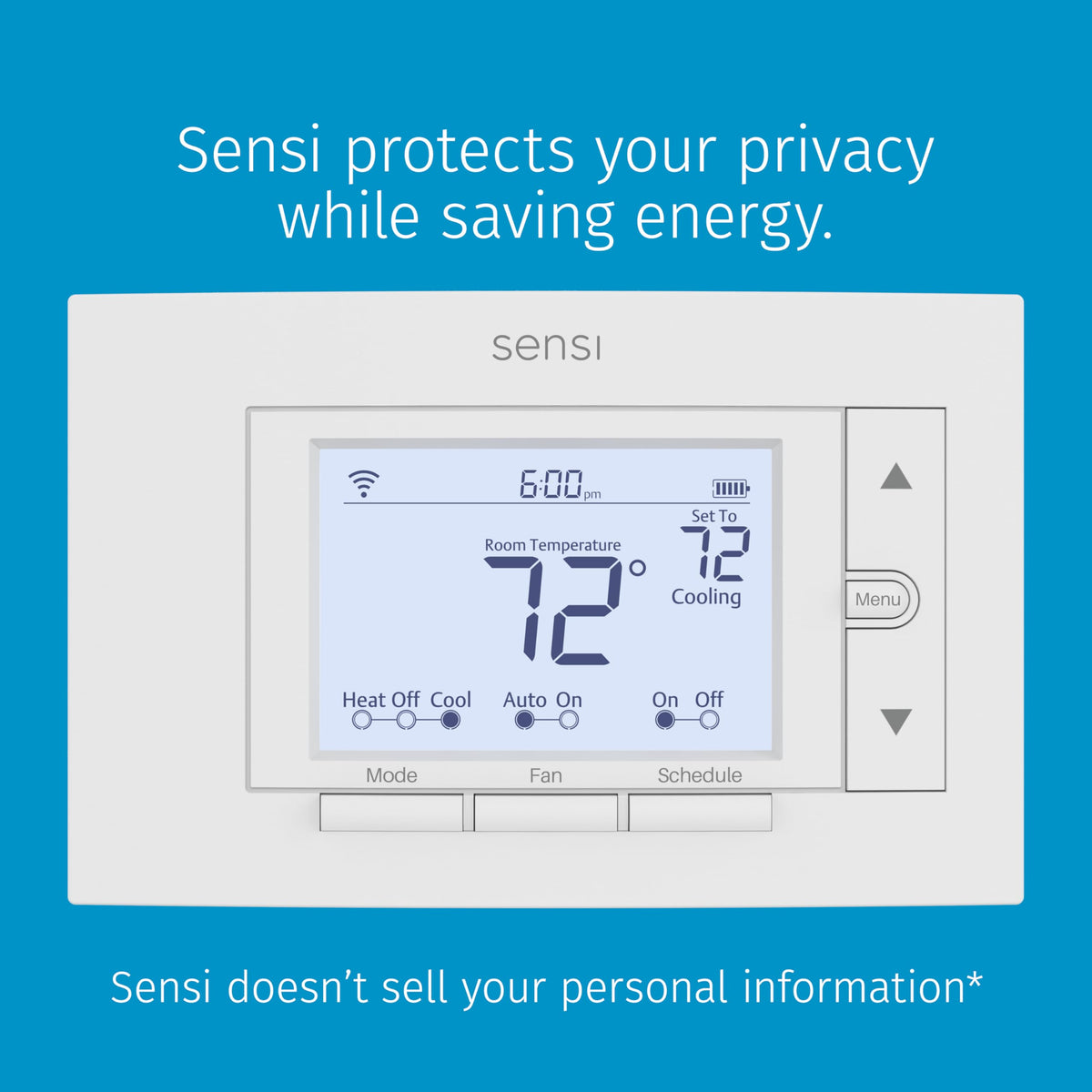 Sensi Smart Thermostat, 100 Years Of Expertise, Wi-Fi, Data Privacy, Programmable, Easy DIY Install, Works With Alexa, Energy Star Certified, Mobile App, ST55