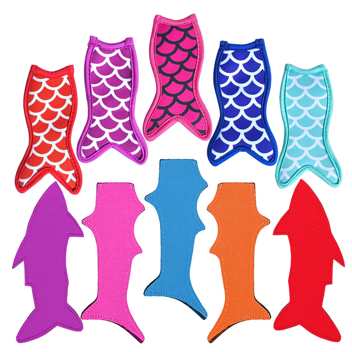 Satomoto Popsicle Holders Freezer Ice Pop Sleeves 10 Packs Reusable Neoprene Popsicle Covers