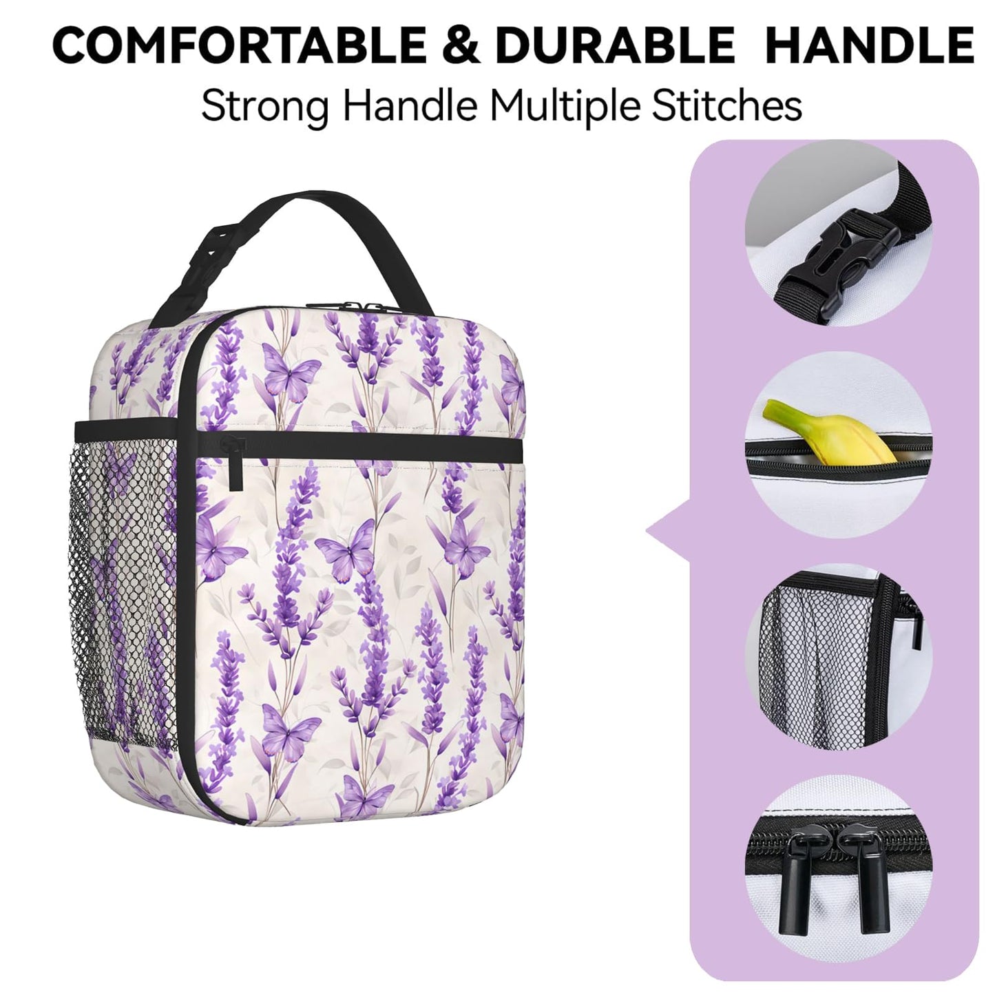 ainori Reusable Sea Turtle Lunch Box for Kids Girls Boys Women Adult, Insulated Tropical Coral and Foliage Lunch Bag,Polyester Cooler Handbags Case for School Picnic Work Travel Beach or Hiking