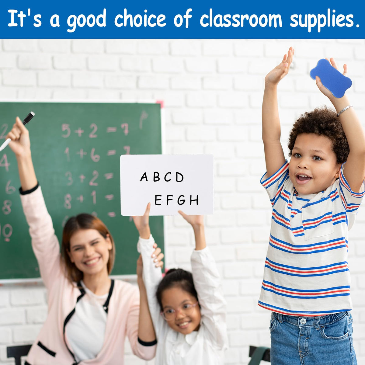 18 Pack Double Sided Dry Erase Boards 6 x 9 inch Double Sided White Boards with 18 Black Markers 6 Erasers Small White Dry Erase Boards for Students Teacher Classroom Supplies (Blank Whiteboard)