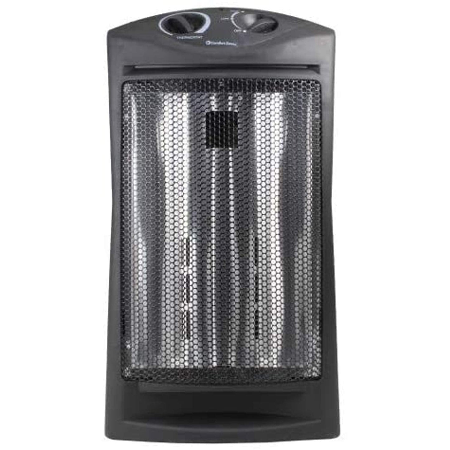 Comfort Zone Space Heaters for Indoor Use, Portable Electric Heater, Adjustable Thermostat, Infrared Heat, Quartz Tower Space Heater with 2 Heat Settings, Bedroom Heater, Black