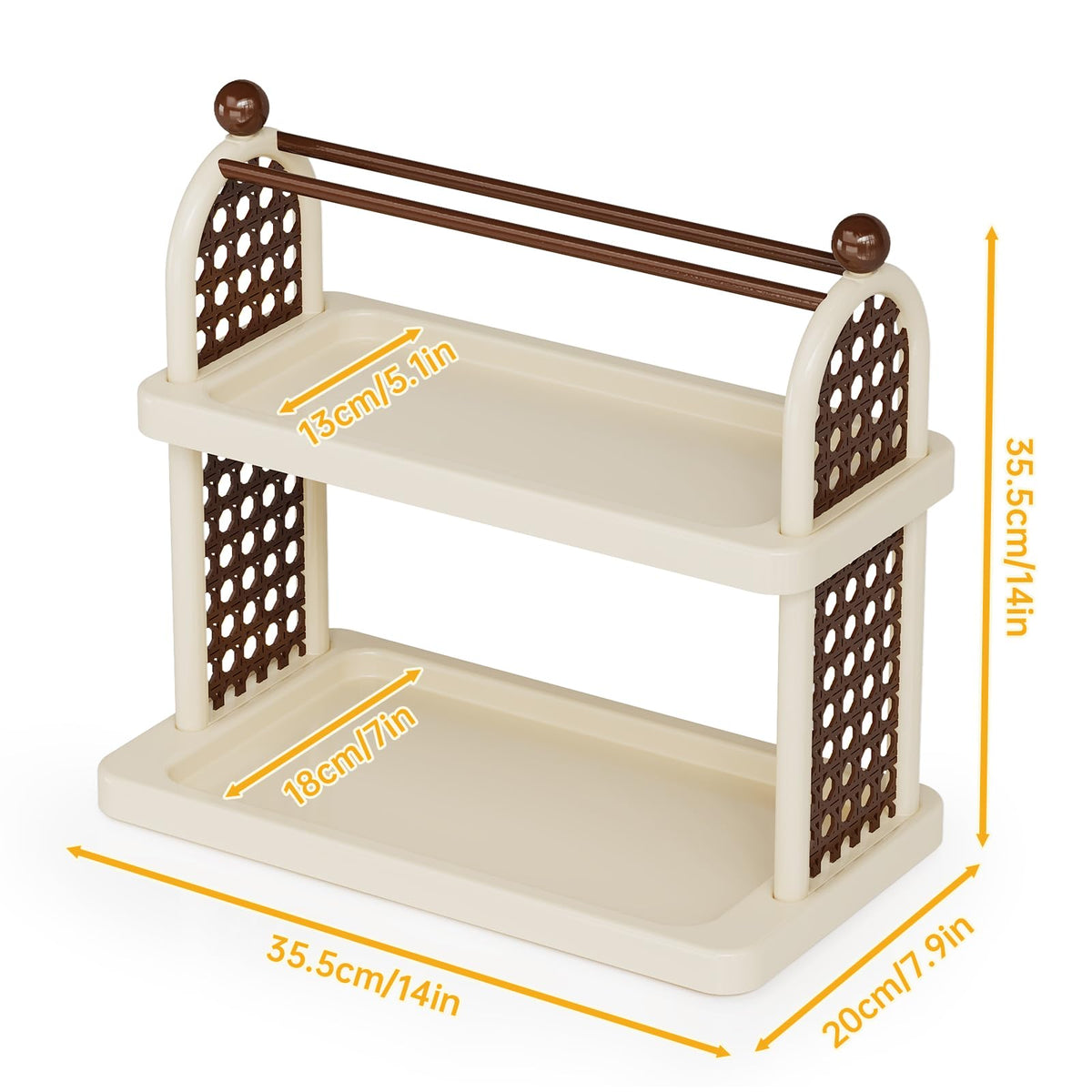 NiHome Matcha Station Organizer Shelf, Multi-Tier Matcha & Coffee Stand, Plastic Countertop Mug Cup Bottle Display Tray Holder for Tea and Coffee Bar Accessories