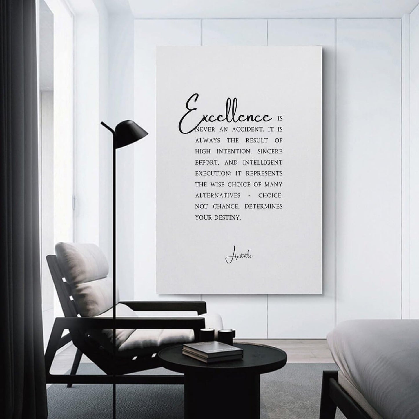 Aristotle Excellence Quote Print Typography Canvas Printing Wall Art Prints Wall Decor Posters Scandinavian Bohemian for Living Room Bedroom Home Office Study Gift 16x24inch(40x60cm)