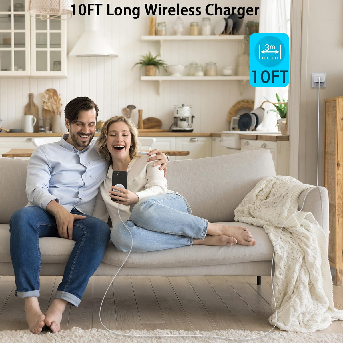 Magnetic iPhone Wireless Charger,10FT Fast Charging Apple Mag Safe Charger Wireless Charging Pad for iPhone Air/17 Pro Max/16 Pro/16 Plus/15 Pro/14/13/12/11/AirPods 3/Pro 3/2 Phone Mag safe Charge Pad
