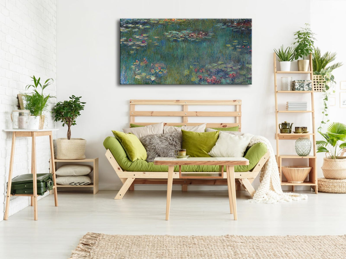 Wieco Art Water Lilies Canvas Prints Wall Art of Claude Monet Famous Oil Paintings Reproduction Artwork Large Classic Flower Lake Pictures Artwork for Bedroom Living Room Home Decorations