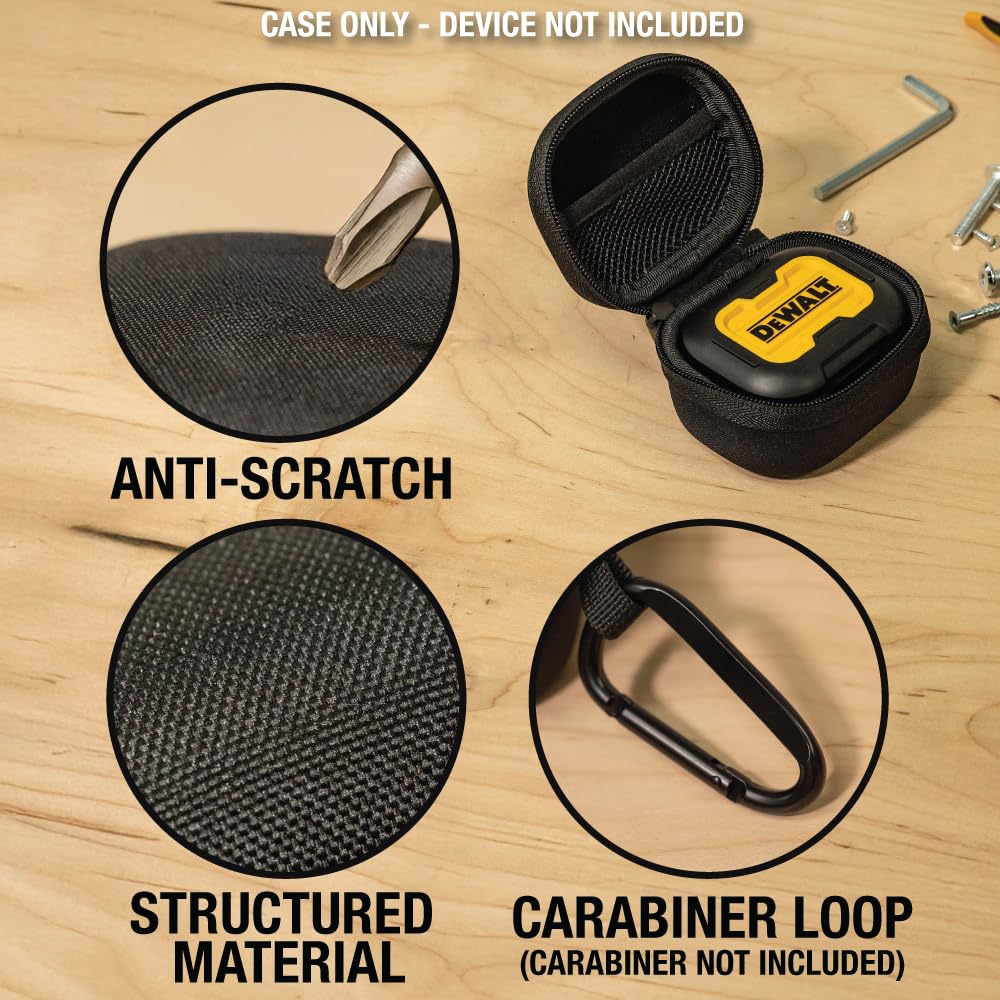 DEWALT Heavy Duty Protective Headphone Case for TWS Earbuds & Wearable Speaker, Compact Lightweight w/EVA Headphone Case Hard Shell, Shockproof, Water-Resistant, Soft Interior & Accessory Mesh Pocket