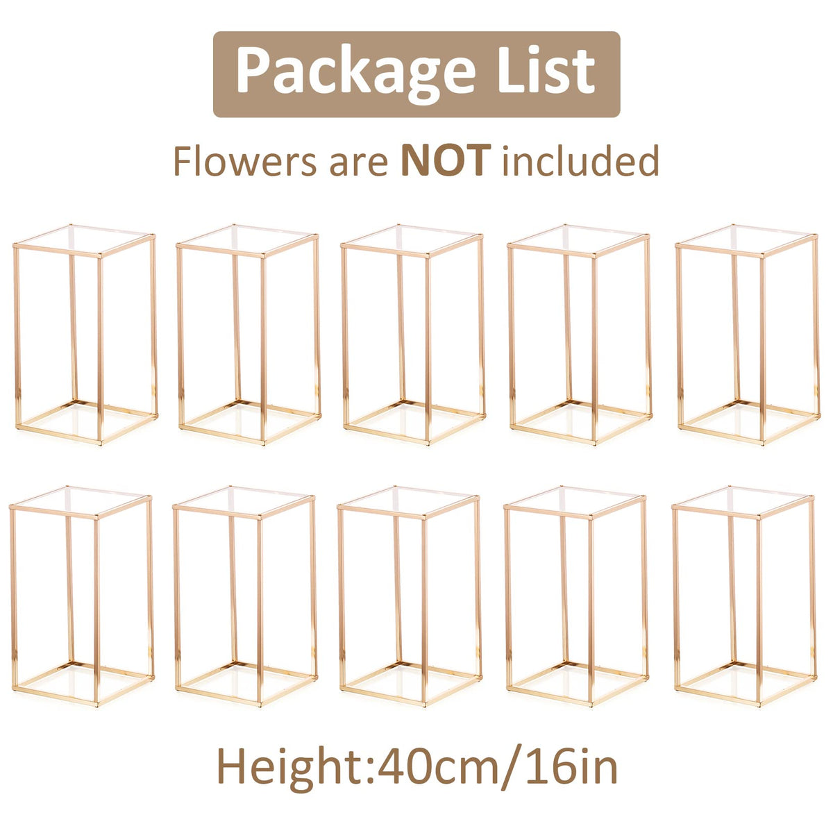 Sziqiqi Dining Table Centerpiece Small Flower Stand for Wedding - Engagement Party Decorations Dining Table Decor for Center Pieces Minimalism Cuboid Design 15.75inch