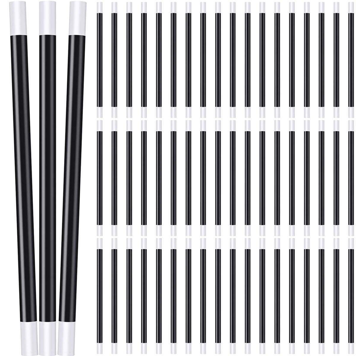 Gejoy 84 Pcs 10 Inches Plastic Magic Wand Black and White Spell Casting Stick Magician Wand for Witch Magician Costume, Halloween Party Favors, Birthday Games Kit
