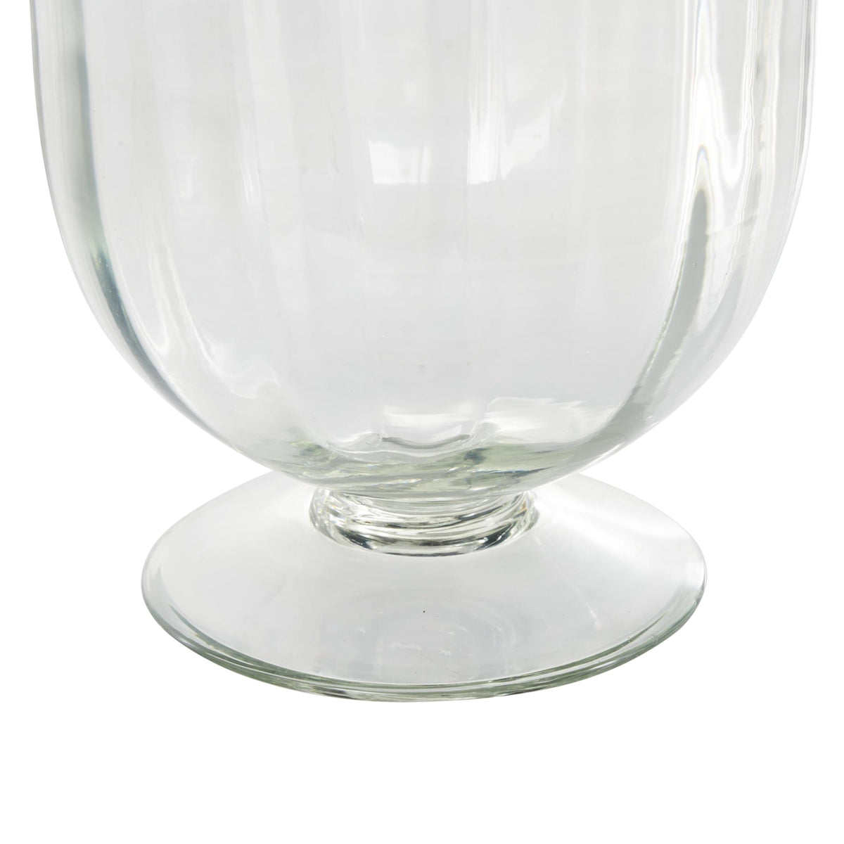 Deco 79 Glass Ribbed Fluted Candle Holder with Elevated Base, 6" x 6" x 14", Clear