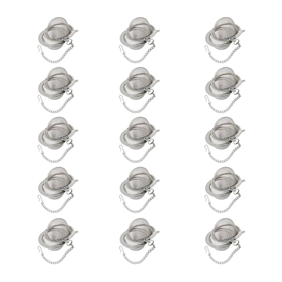 15Pcs Stainless Steel Loose Leaf Tea Steeper, Extra Fine Mesh Tea Ball Infusers Strainers Diffusers for Brewing Leaf Tea Herbal Spices Seasonings