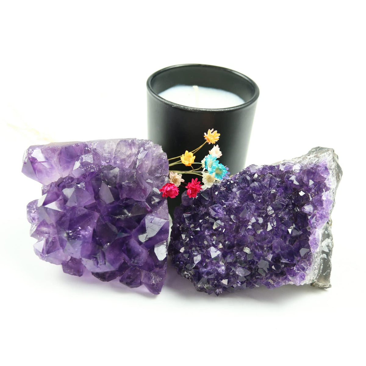 Nvzi Amethyst Crystals, Amethyst Cluster, Amethyst Clusters for Witchcraft, Amathesis Crystal, Raw Amethyst, Natural Amethyst Geode Cave Crystals and Healing Stones(0.5Lb)