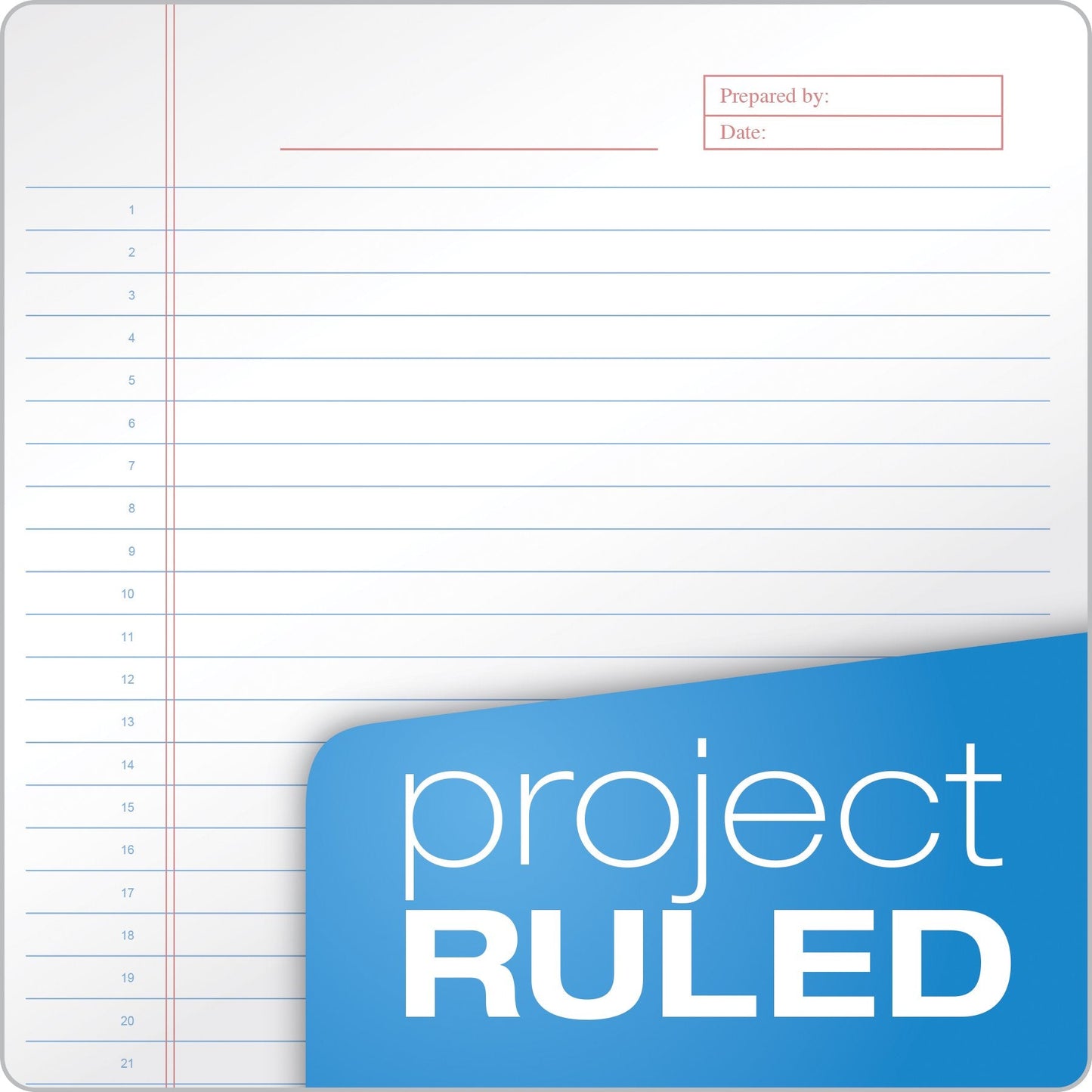 Tops Docket Gold Project Planner, 8-1/2" x 11-3/4", Top-Wire Bound, Project Rule, Poly Cover, 70 Sheets (99710) - White