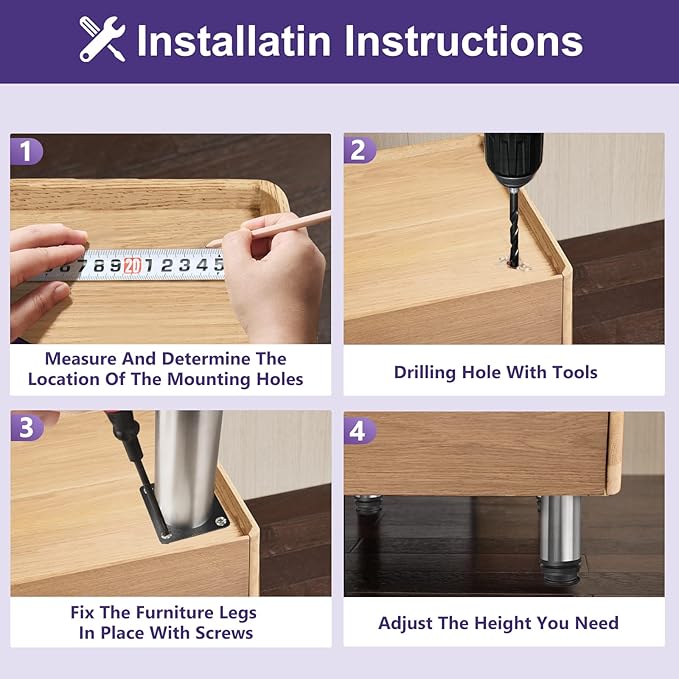 2.5 Inch Metal Furniture Legs