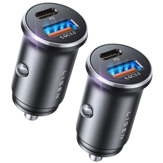 LISEN 54W Car Phone Charger USB C, Cigarette Lighter Adapter, Car Accessories for iPhone, USB C Car Charger Adapter USBC Type C 12v, Fit for iPhone 16E 16 15 14 13 12 Samsung S25 Google iPad Android
