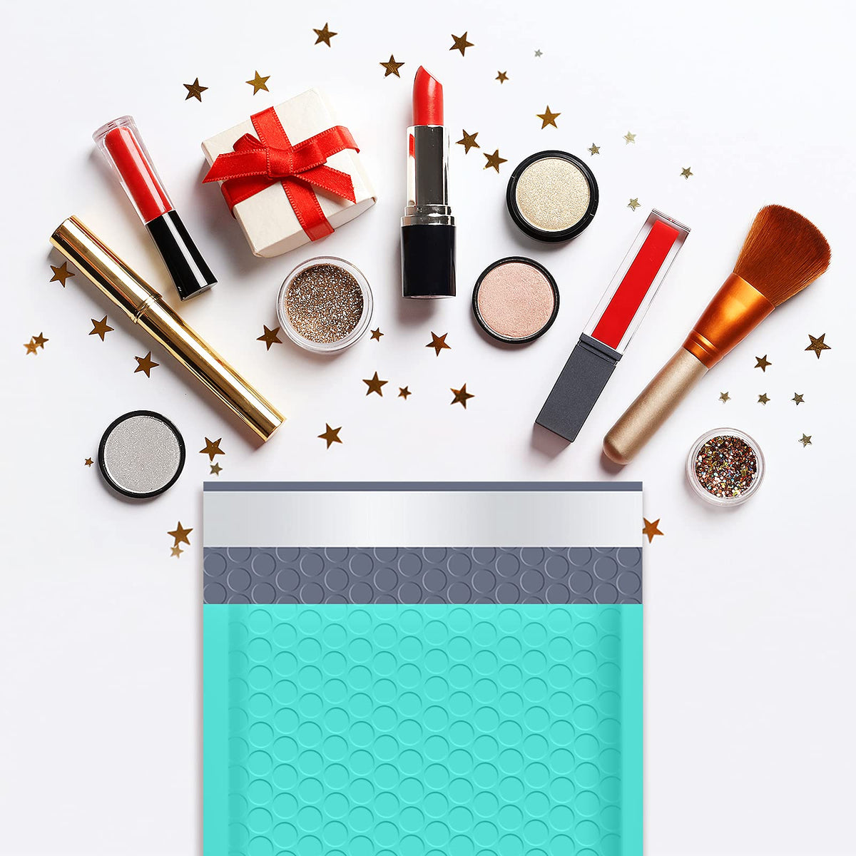 UCGOU Bubble Mailers 6x10 Inch Teal 25 Pack Usable Size 6x9" Padded Envelopes Small Business Mailing Packages Opaque Self Seal Adhesive Waterproof Boutique Shipping Bag for Jewelry Makeup Supplies #0