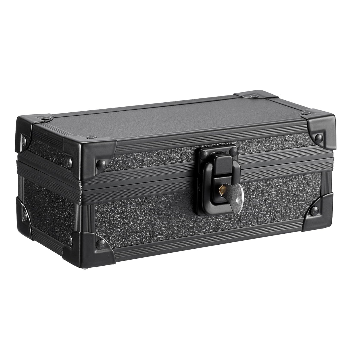 Hipiwe Black Lockable Cash Box Money Storage Case with Lock Aluminium Alloy Money Organizer Currency Tray Piggy Bank for Collector