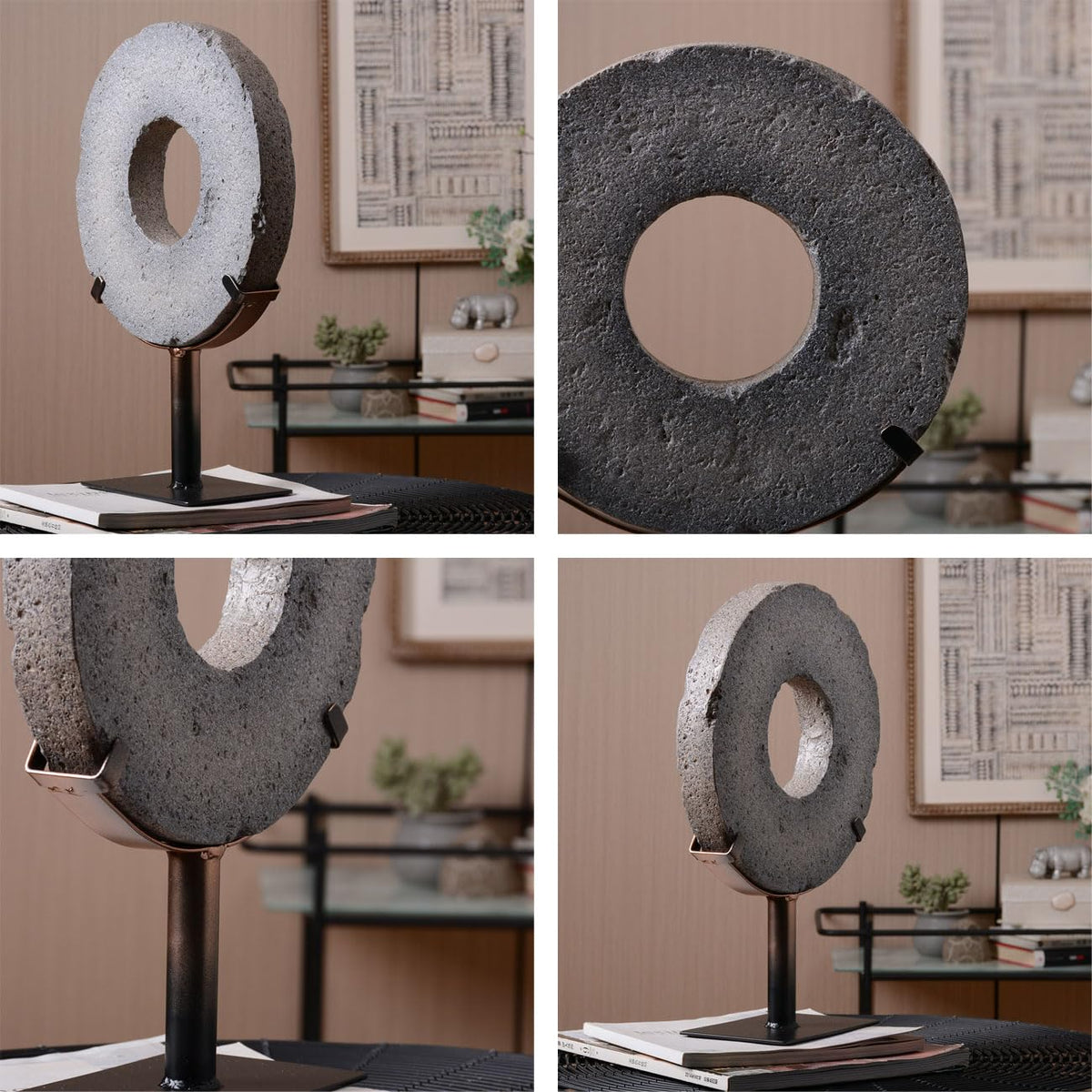 HAUCOZE Modern Sculpture Decor Abstract Statue Figurine Screen Art Table Centerpiece Gift for Living Room Office Polyresin 13.8 inch
