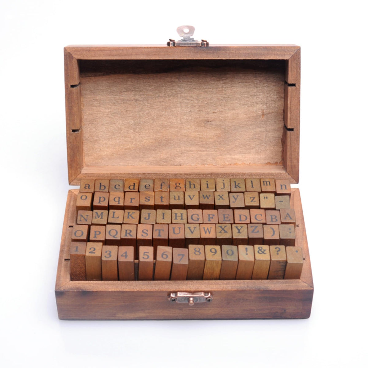 Set of 70pcs Vintage Style Wooden Rubber Alphabet Letters Number Symbol Stamps (Regular Script)