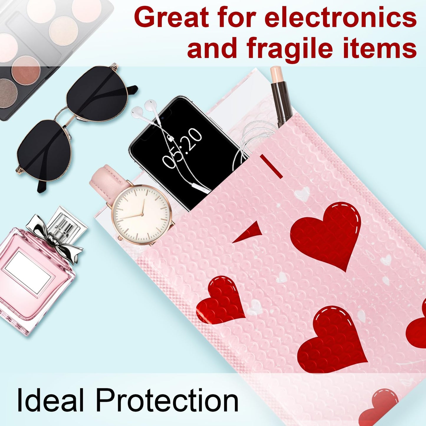 Gdotmely 50 Pack Bubble Mailers 6x9 Inch,Self Sealing Adhesive Padded Envelopes,Waterproof Cute Bubble Mailers,Cushioning Shipping Envelopes for Packaging, Mailing, Gifts, Small Business