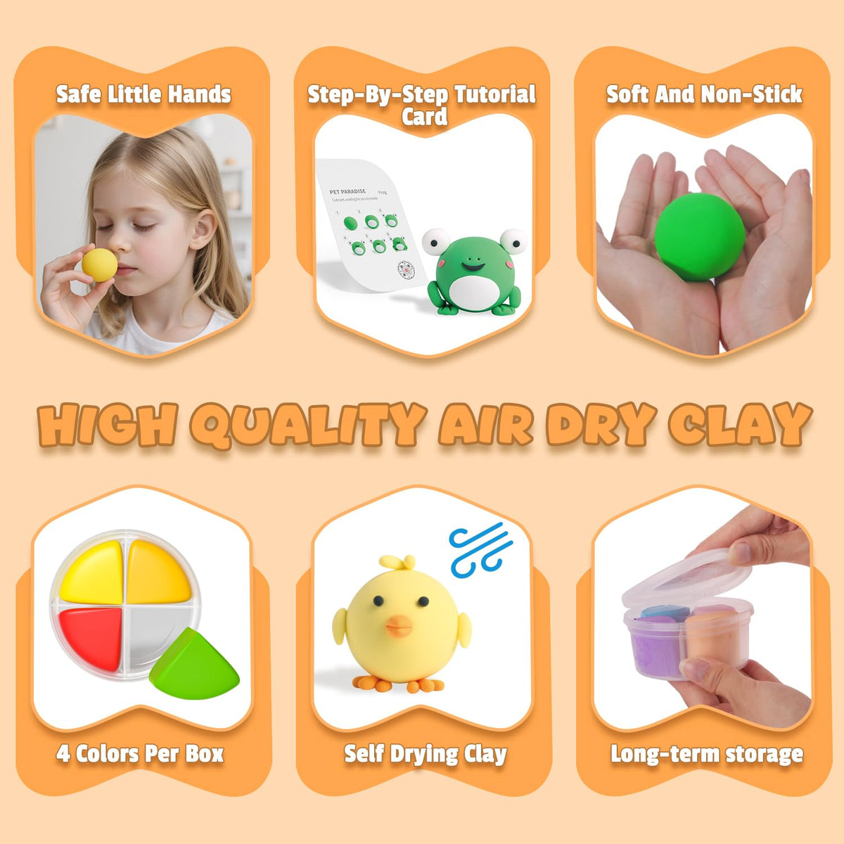 Air Dry Clay for Kids - Modeling Clay Kits, Ultra Light & Soft, Safe & Non-Toxic, 12 Boxes DIY Model Magic Clay with Sculpting Tools & Tutorials, Individual Packs, Creative Art Crafts Toys Gifts