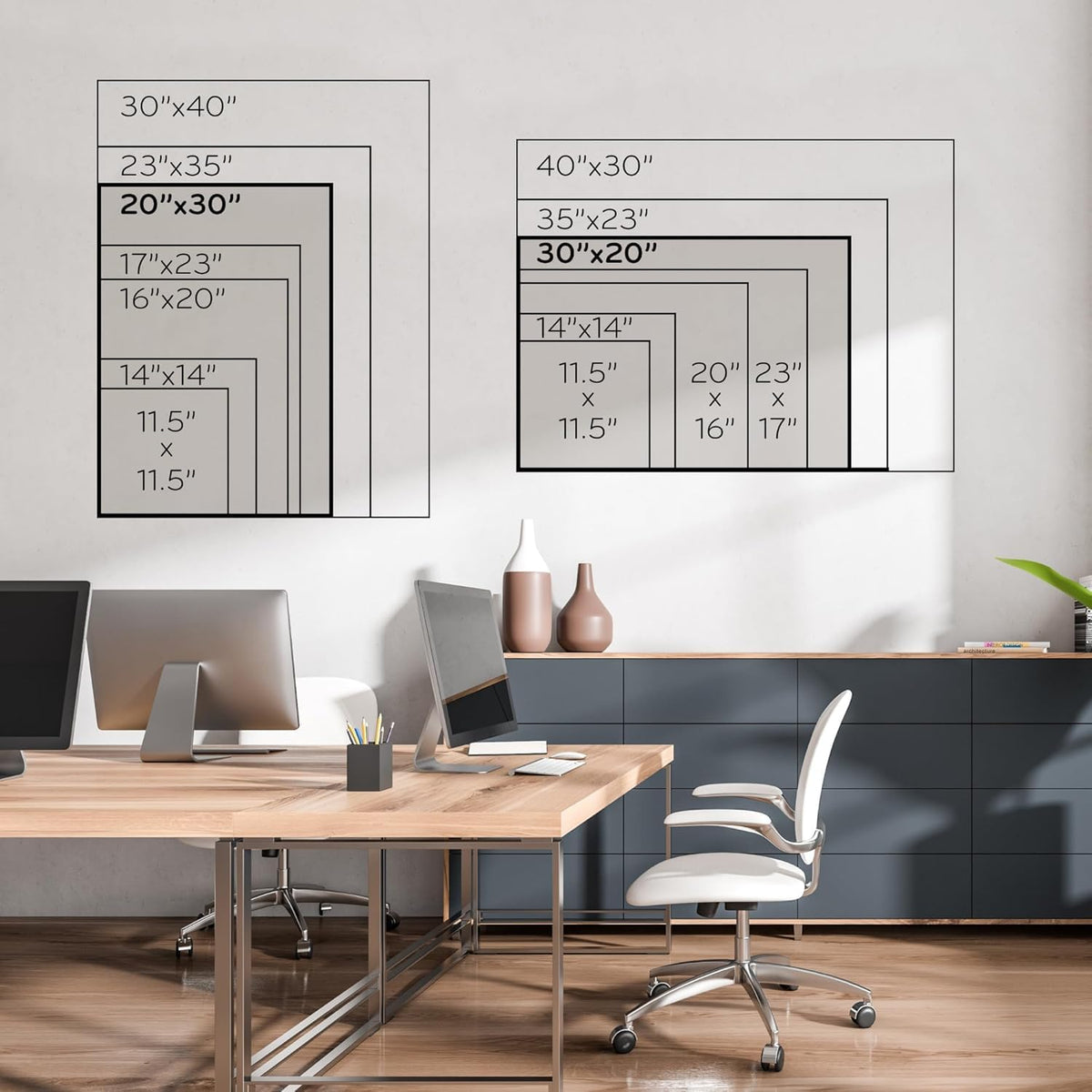 U Brands Magnetic Dry Erase Calendar White Board, 30" x 20", White Wood Style Frame, Includes Magnets