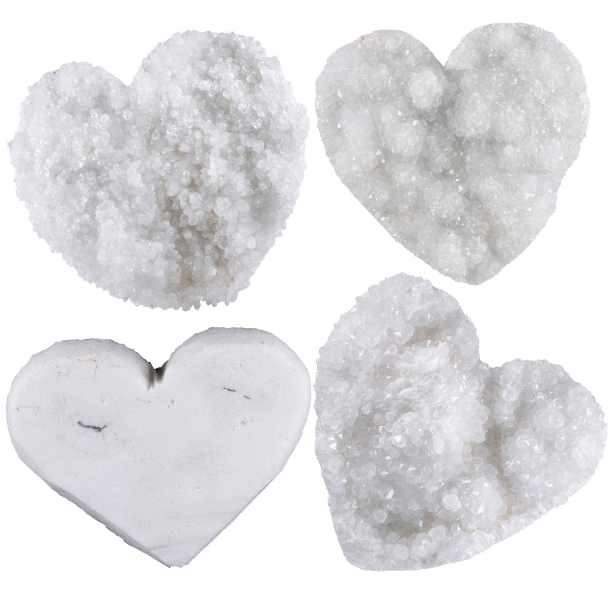 Rockcloud Natural Heart Shape Raw Rock Crystal Cluster Geode with Metal Stand Display Desk Ornament Healing Reiki Gemstone Home Office Decoration